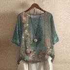 Chiara | Women's Floral Print Short Sleeve Blouse