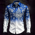 Sjaak | Men's Ombre Snowflake Print Christmas Blouse