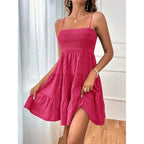 Neele | Women's Smocked Bustier Tiered Mini Dress