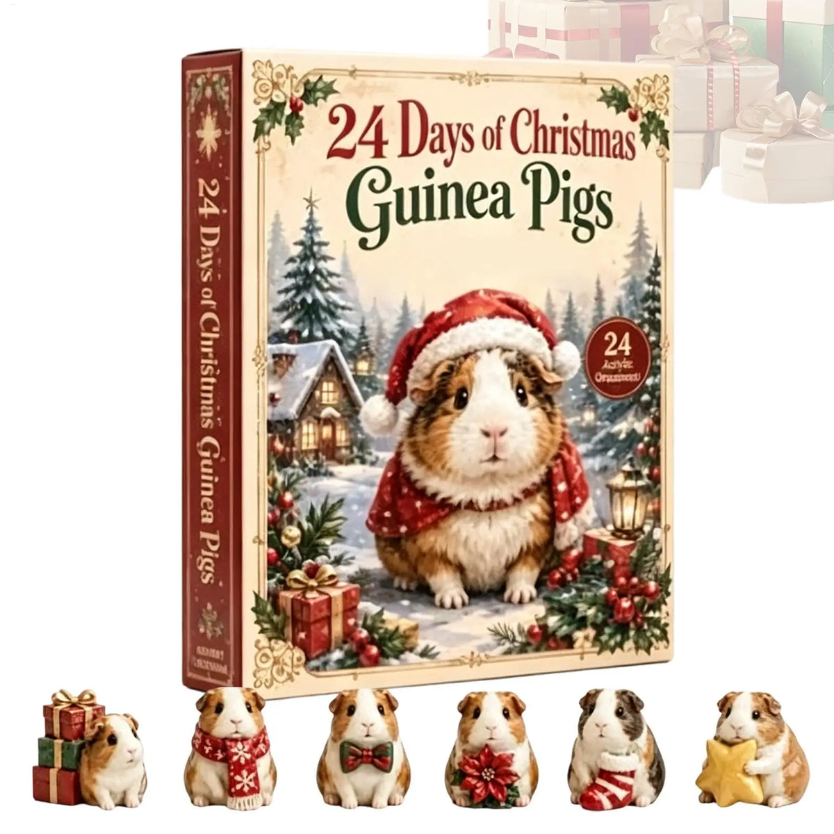 Douwina | Guinea Pig Advent Calendar Christmas Gift, 24 Pieces