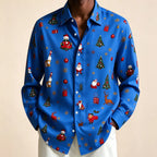 Donovan | Men's Festive Christmas Blouse with Santa Print