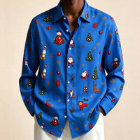 Donovan | Men's Festive Christmas Blouse with Santa Print