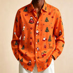 Donovan | Men's Festive Christmas Blouse with Santa Print