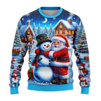 Siegbert | Men's Snowflake Print Crew Neck Christmas Blouse