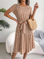 Nika | Women's Floral Pleated A-Line Midi Dress