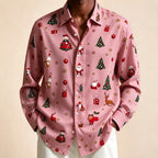 Donovan | Men's Festive Christmas Blouse with Santa Print