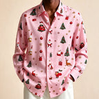 Donovan | Men's Festive Christmas Blouse with Santa Print