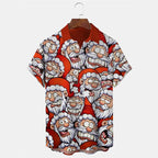 Torben | Men's Printed Button-Down Short Sleeve Christmas Blouse