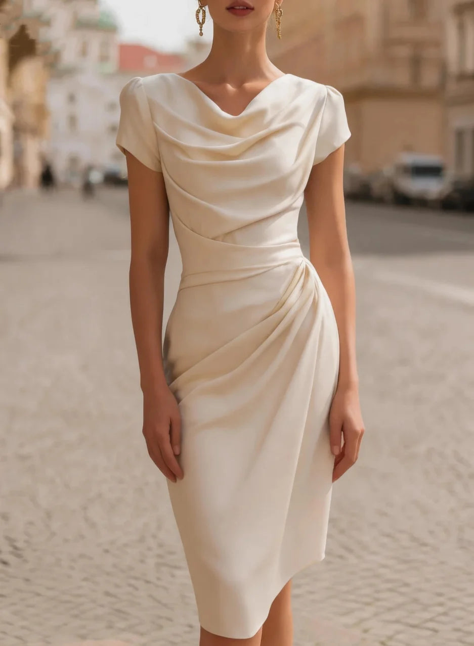 Lykke | Women's Draped Cowl-Neck Midi Dress
