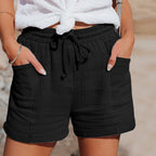 Sienna | Women's High-Waist Tailored Linen Shorts with Front Pockets