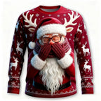 Xaver | Men's Printed Santa Crew Neck Christmas Blouse
