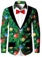 Ambros | Christmas Blouse Faux-Tailcoat Button-Down Shirt for Men