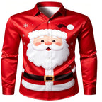 Gerner | Men's Printed Button-Up Christmas Blouse
