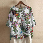 Chiara | Women's Floral Print Short Sleeve Blouse