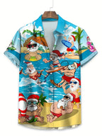 Mathieu | Men's Printed Short Sleeve Christmas Blouse