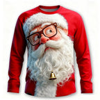 Xaver | Men's Printed Santa Crew Neck Christmas Blouse