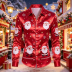 Louis | Men's Christmas Blouse with Gingerbread Print