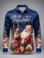 Cesaire | Men's Santa Print Button-Up Christmas Blouse