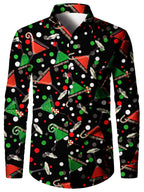 Ambros | Christmas Blouse Faux-Tailcoat Button-Down Shirt for Men