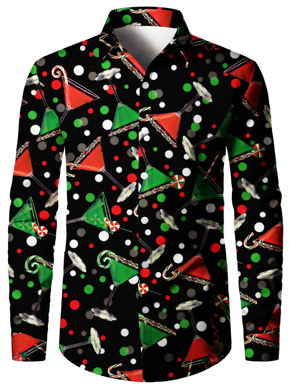 Ambros | Christmas Blouse Faux-Tailcoat Button-Down Shirt for Men