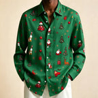 Donovan | Men's Festive Christmas Blouse with Santa Print