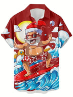 Mathieu | Men's Printed Short Sleeve Christmas Blouse
