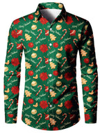 Ambros | Christmas Blouse Faux-Tailcoat Button-Down Shirt for Men