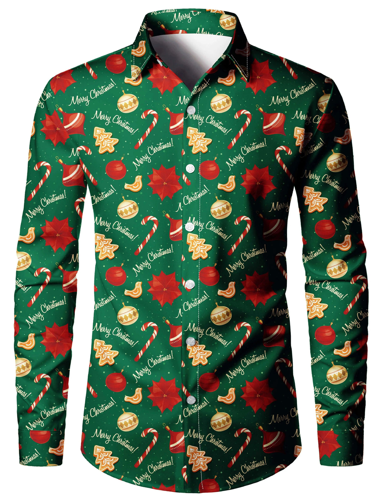 Ambros | Christmas Blouse Faux-Tailcoat Button-Down Shirt for Men