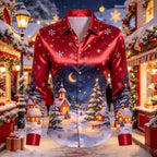 Louis | Men's Christmas Blouse with Gingerbread Print