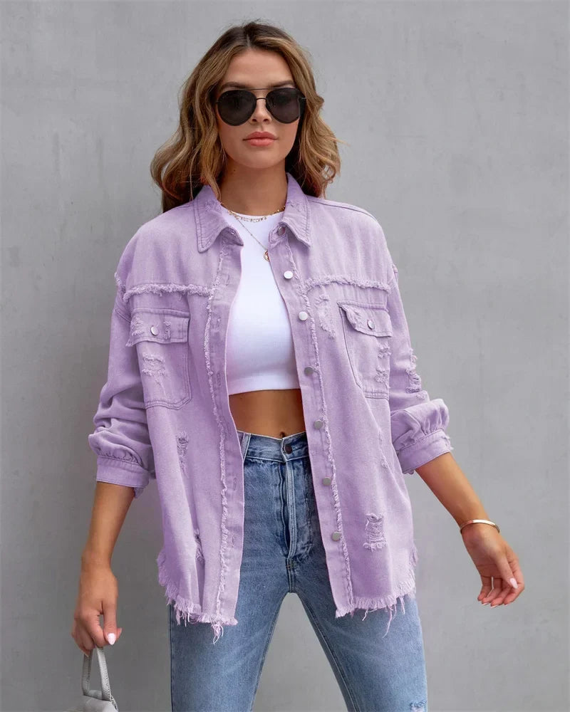 Antonia | Women's Relaxed Button-Front Jacket with Collar