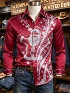 Ingo | Men's Reindeer Print Christmas Blouse Button-Down
