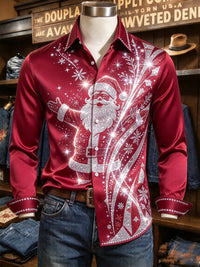 Ingo | Men's Reindeer Print Christmas Blouse Button-Down