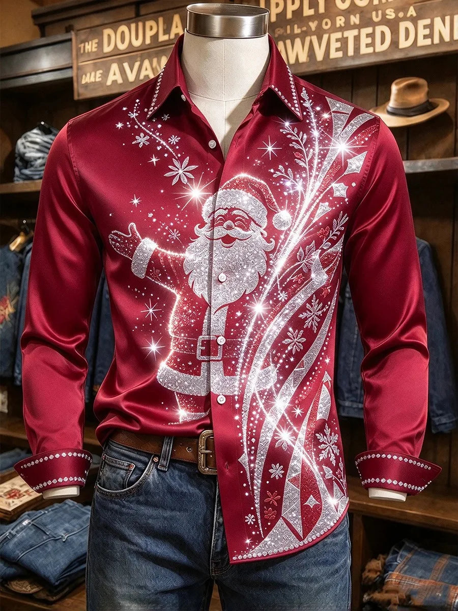 Ingo | Men's Reindeer Print Christmas Blouse Button-Down