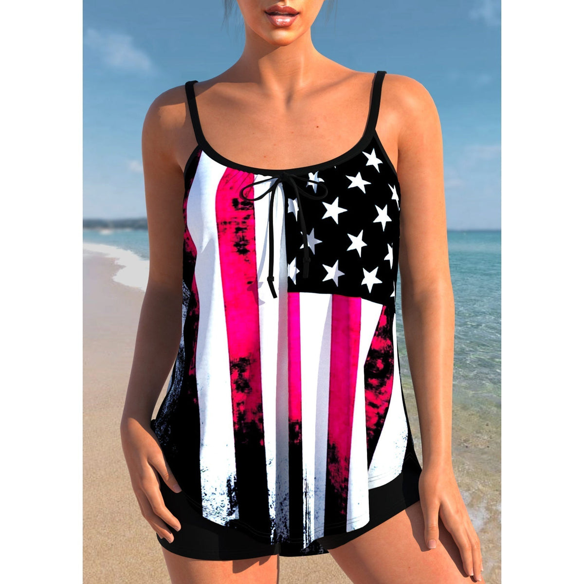 Alessia | Women's High-Waist Tie Tankini – Beach & Poolside