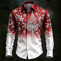 Sjaak | Men's Ombre Snowflake Print Christmas Blouse