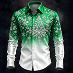 Sjaak | Men's Ombre Snowflake Print Christmas Blouse