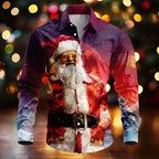 Barnabas | Men's Santa Print Christmas Blouse Button-Down