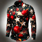 Serge | Men's Star & Snowflake Print Christmas Blouse