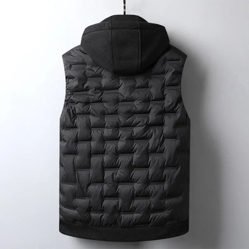 Vaughn | Men's Quilted Zip-Up Hooded Vest with Pockets