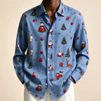 Donovan | Men's Festive Christmas Blouse with Santa Print