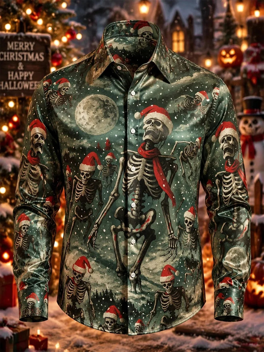 Ingo | Men's Reindeer Print Christmas Blouse Button-Down
