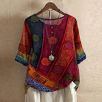 Chiara | Women's Floral Print Short Sleeve Blouse