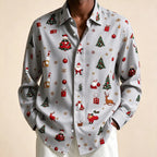 Donovan | Men's Festive Christmas Blouse with Santa Print