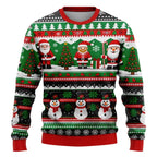 Siegbert | Men's Snowflake Print Crew Neck Christmas Blouse