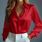 Ellery | Women's Long Sleeve Button-Down Shirt with Subtle Sheen