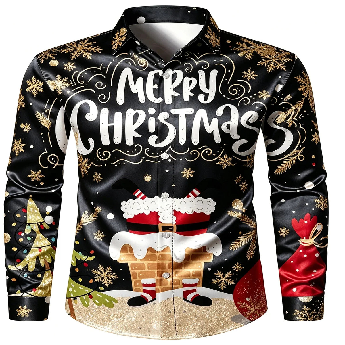 Gerner | Men's Printed Button-Up Christmas Blouse