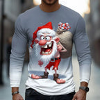 Dieuwe | Men's Funny Santa Print Christmas Blouse Crew Neck