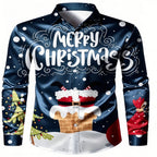 Gerner | Men's Printed Button-Up Christmas Blouse