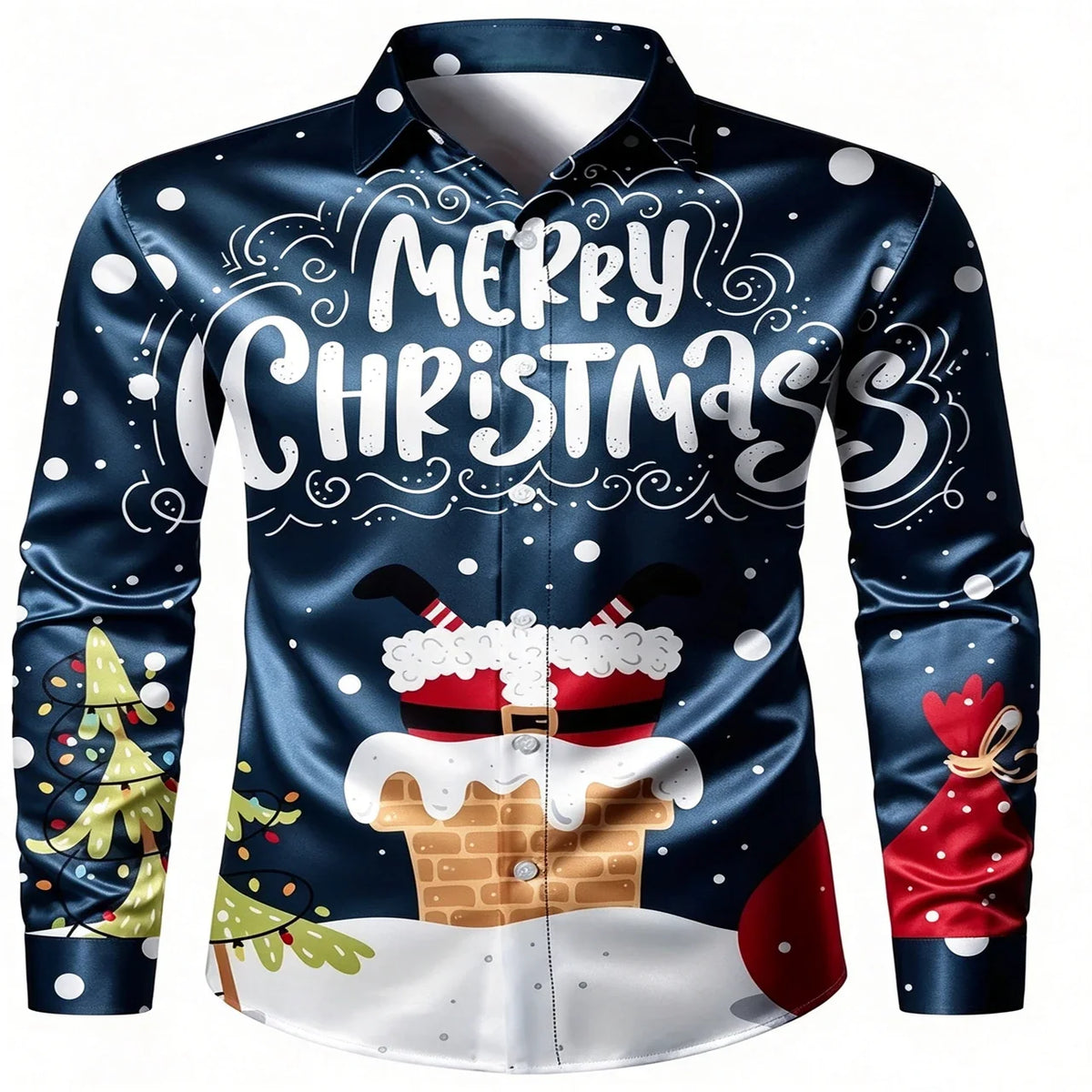 Gerner | Men's Printed Button-Up Christmas Blouse