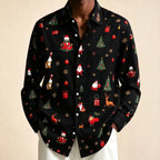 Donovan | Men's Festive Christmas Blouse with Santa Print